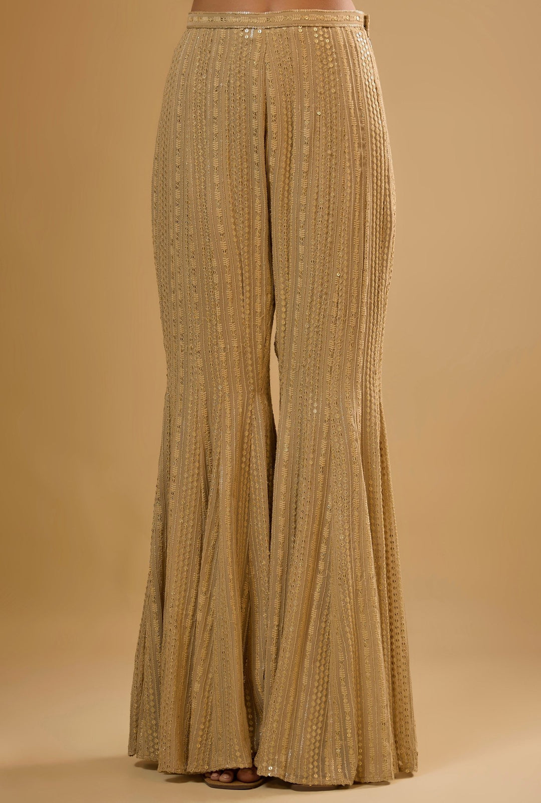 Gold Net Kurta Sharara Set Renee Label - Fabilicious Fashion