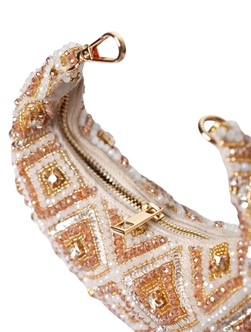 Gold Pastel Suede Embellished Hobo Bag House of Kosha - Fabilicious Fashion