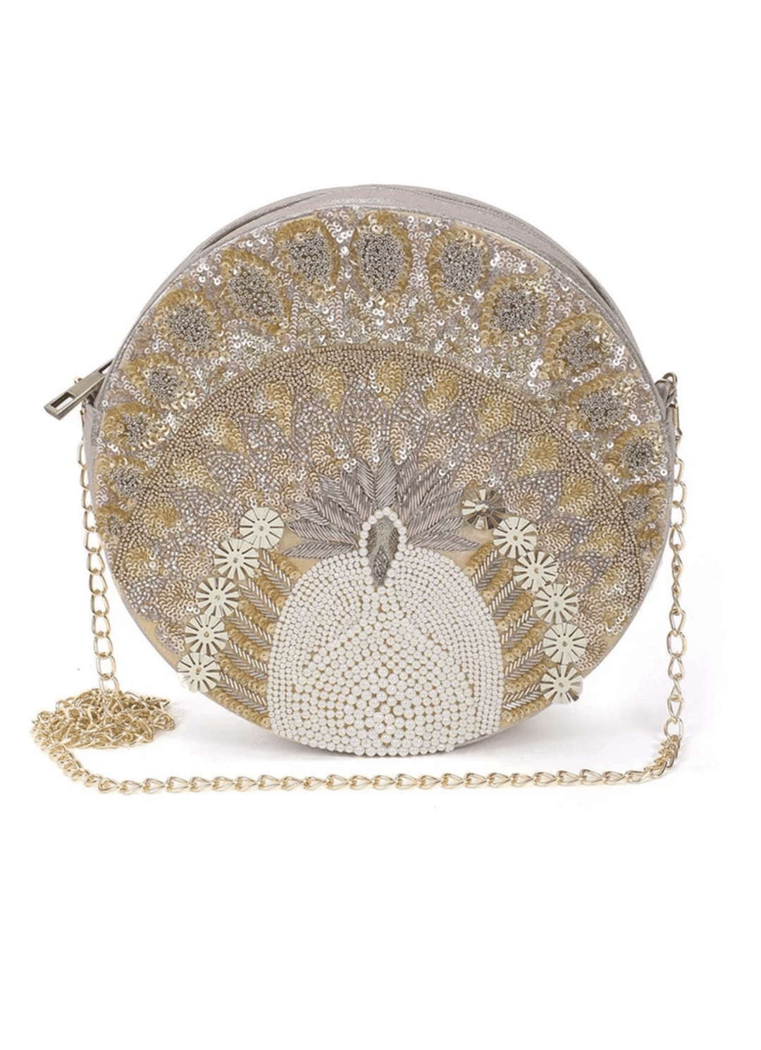 Gold Peacock Sling Bag The Purple Sack - Fabilicious Fashion