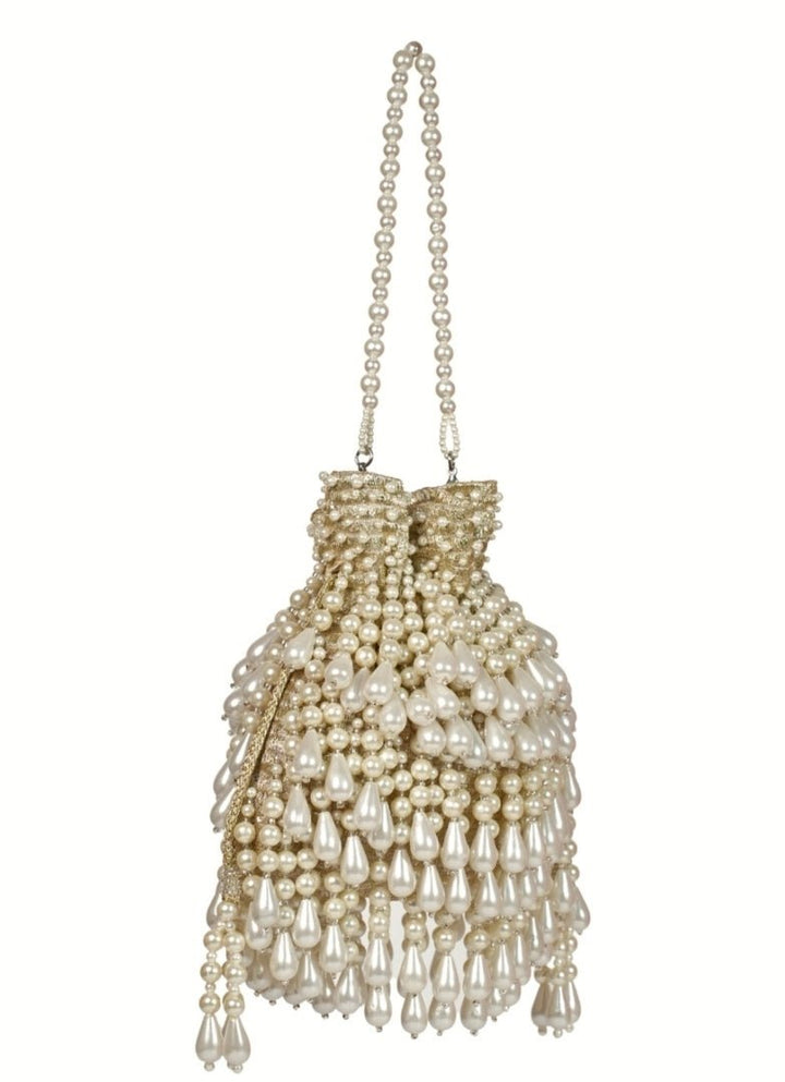 Gold Pearl Georgette Embellished Potli House of Kosha - Fabilicious Fashion