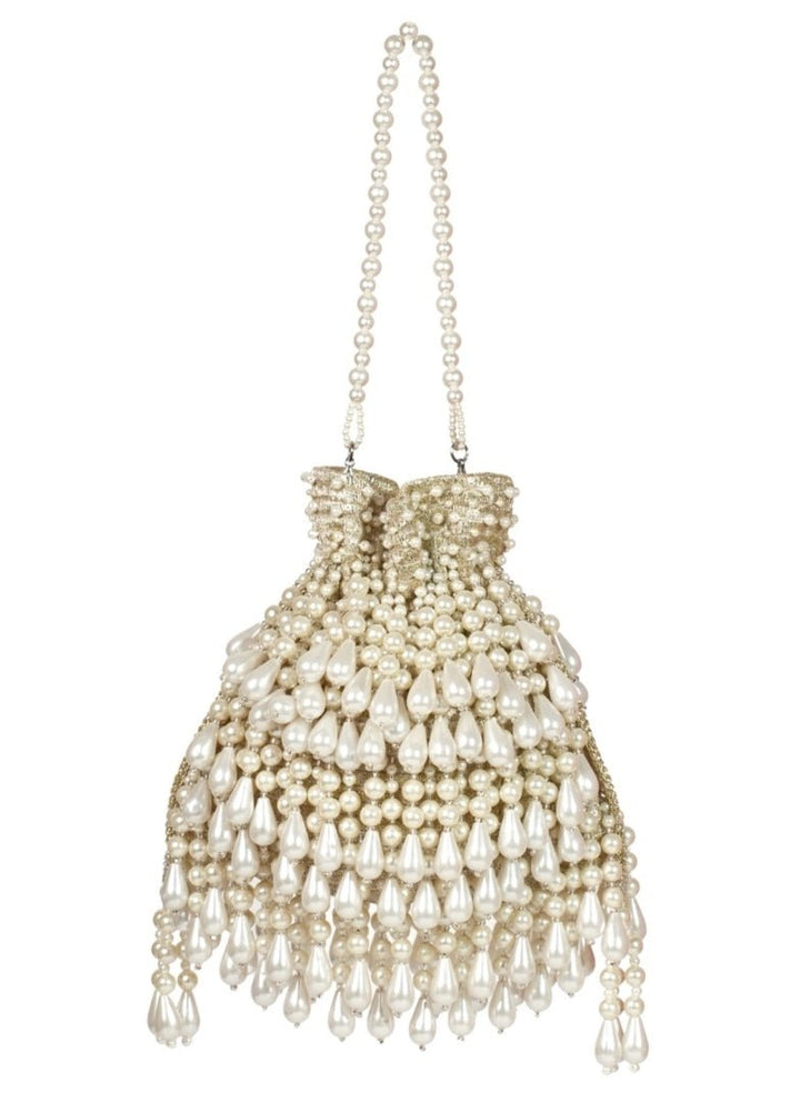 Gold Pearl Georgette Embellished Potli House of Kosha - Fabilicious Fashion