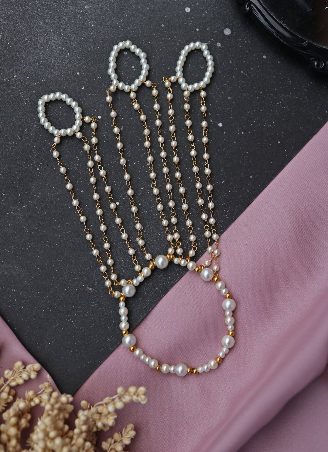 Do Taara Gold Pearl Hathphool BraceletFabilicious Fashion
