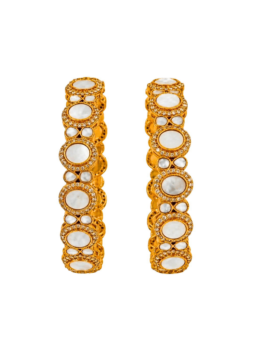 Vivinia By Vidhi Mehra Gold Pearl Kundan Halo BanglesFabilicious Fashion