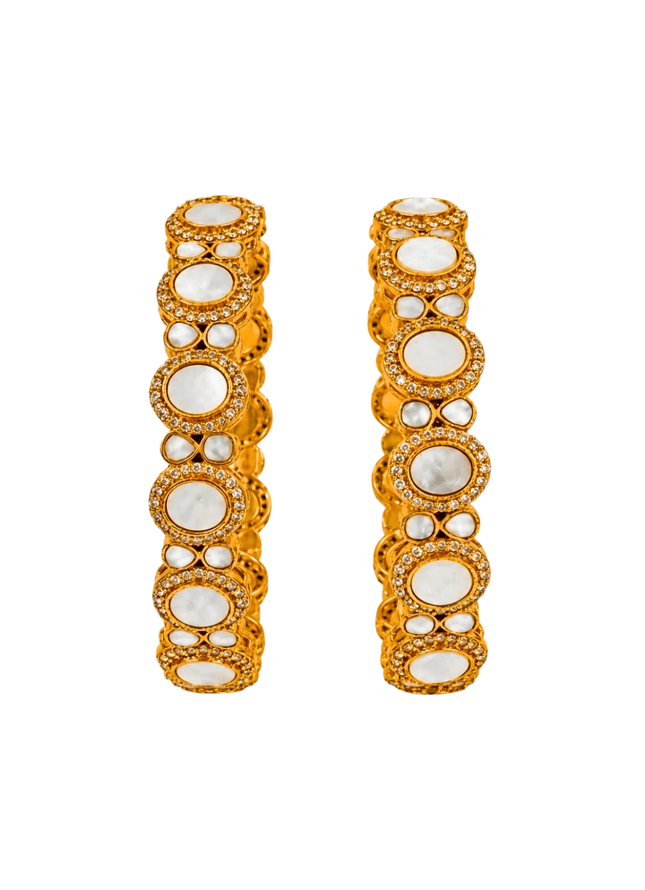 Vivinia By Vidhi Mehra Gold Pearl Kundan Halo BanglesFabilicious Fashion