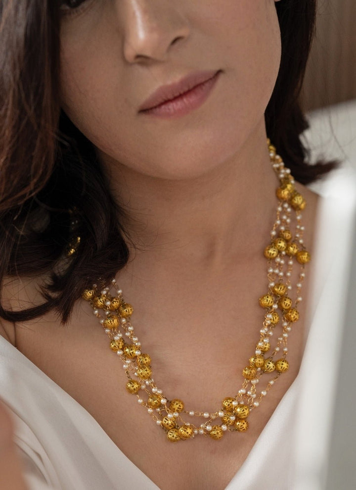 Do Taara Gold Pearl Layered NecklaceFabilicious Fashion