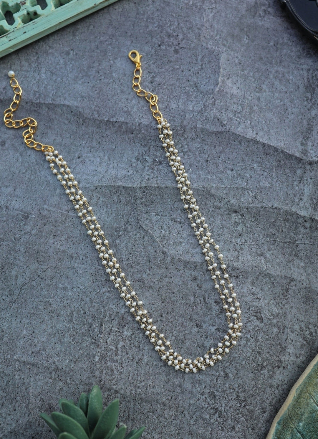 Do Taara Gold Pearl Layered NecklaceFabilicious Fashion