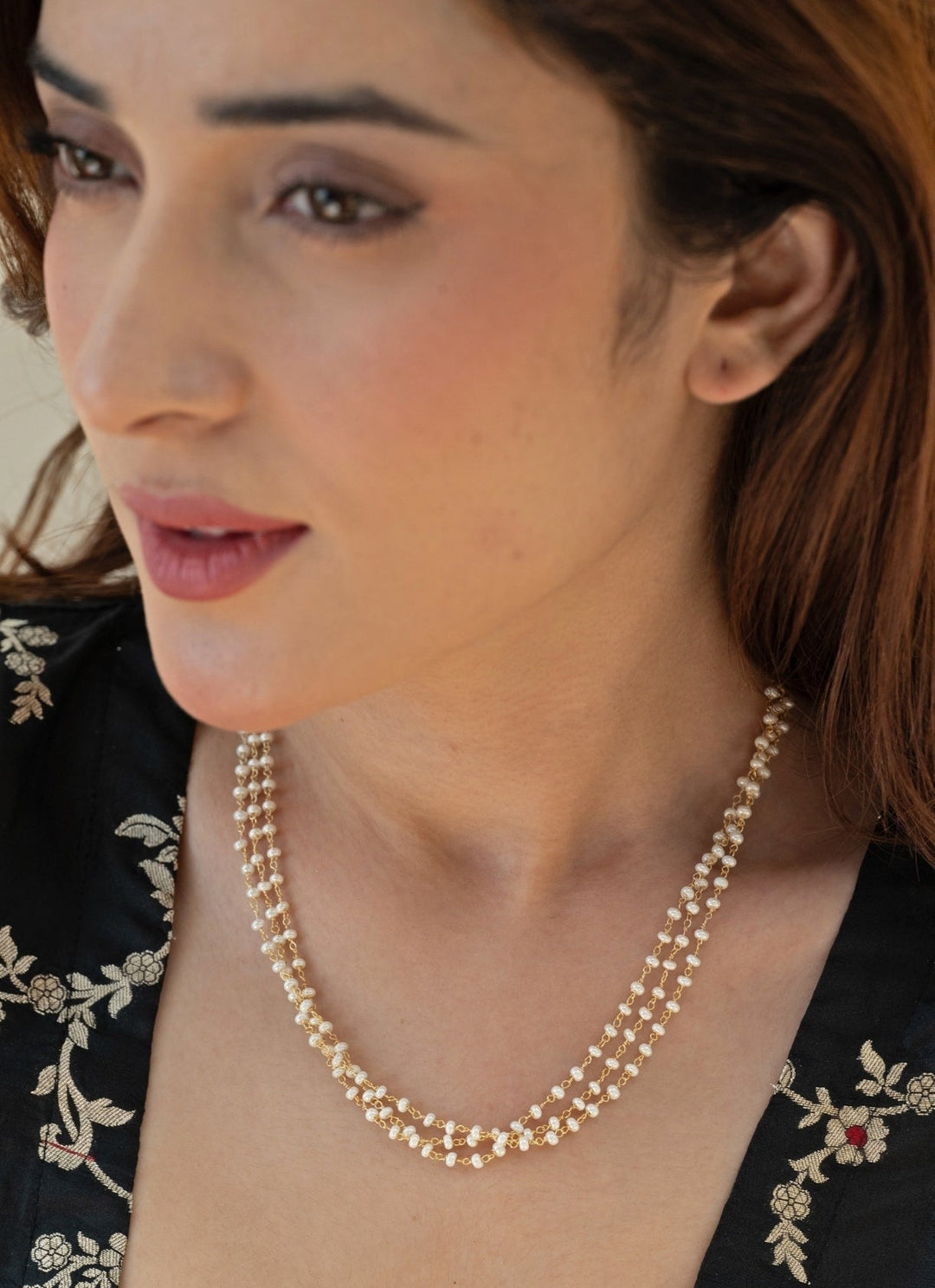Do Taara Gold Pearl Layered NecklaceFabilicious Fashion