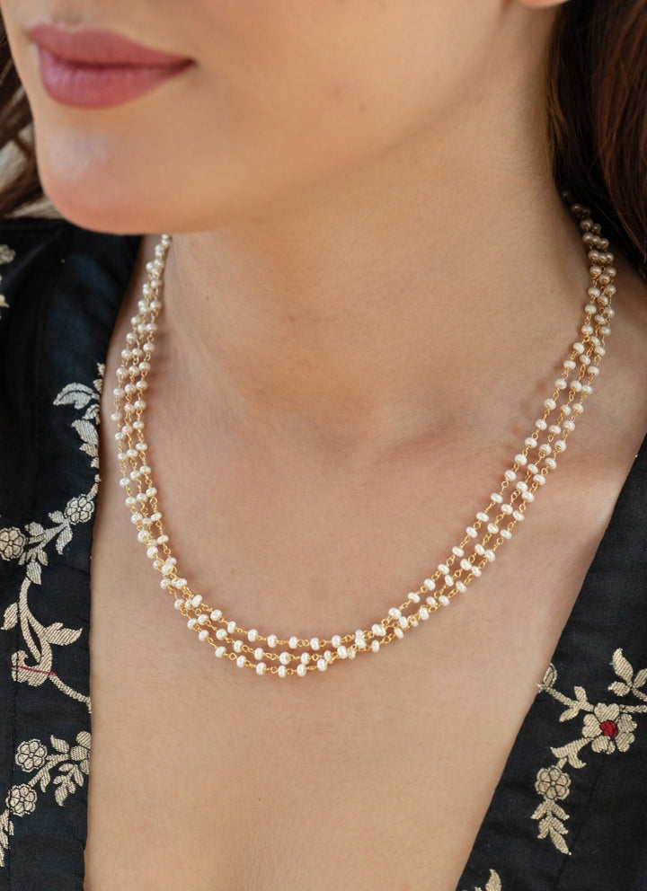 Do Taara Gold Pearl Layered NecklaceFabilicious Fashion