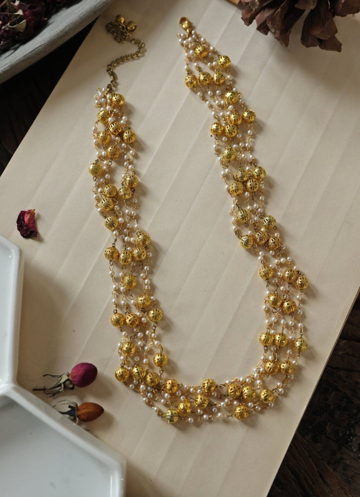 Do Taara Gold Pearl Layered NecklaceFabilicious Fashion