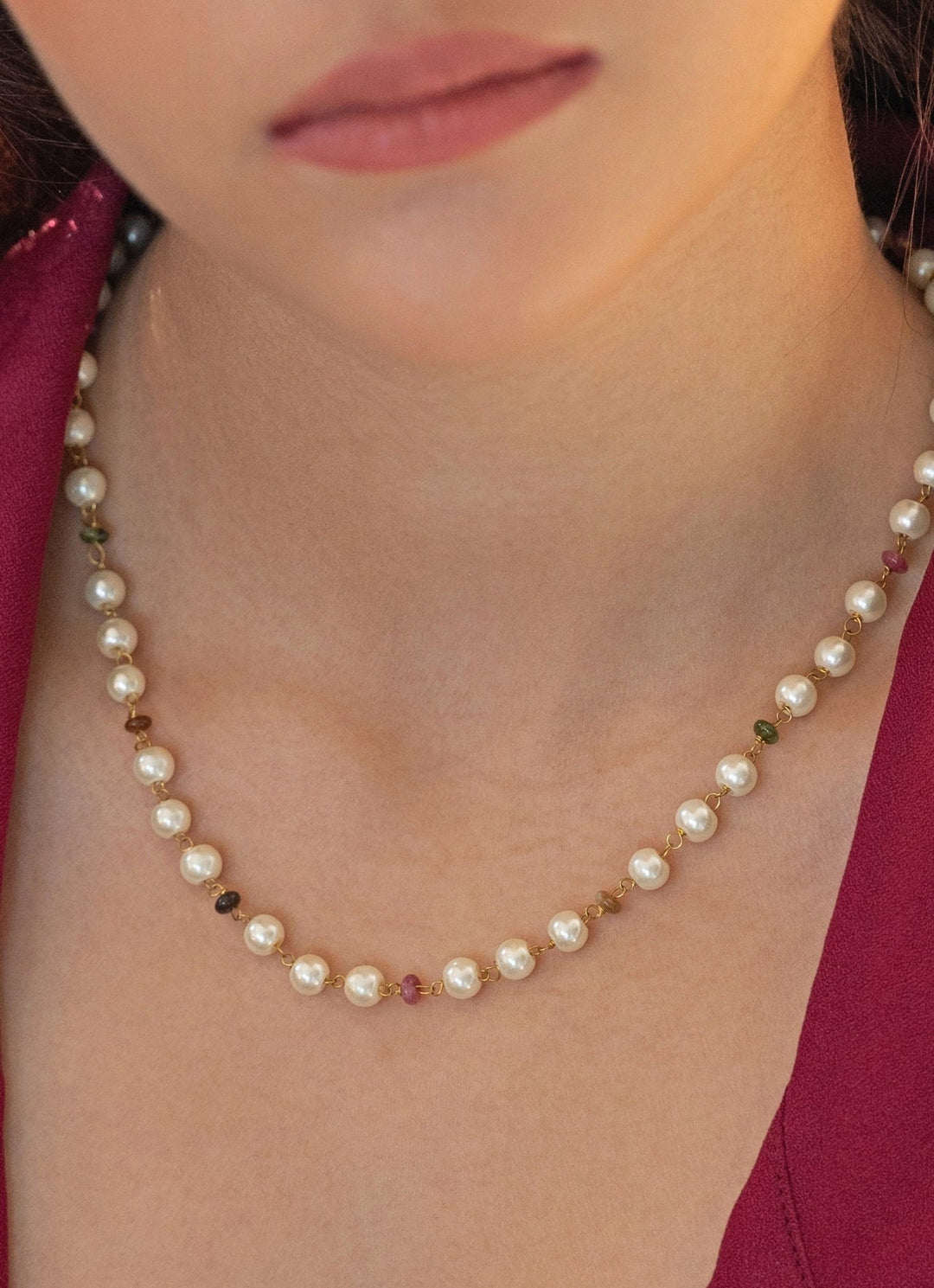 Do Taara Gold Pearl String NecklaceFabilicious Fashion