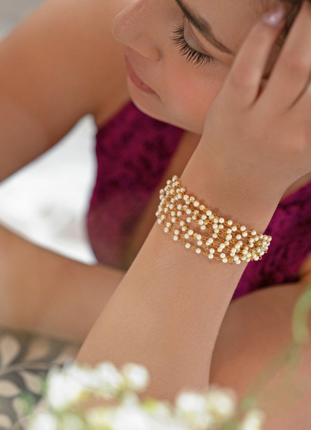 Do Taara Gold Pearls BraceletFabilicious Fashion