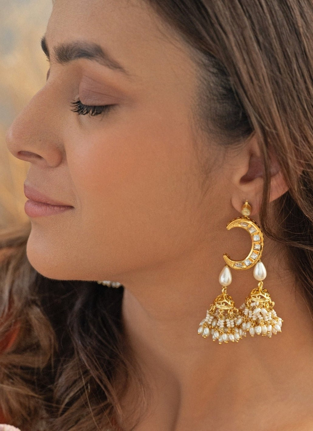 Do Taara Gold Pearls Jhumka EarringsFabilicious Fashion