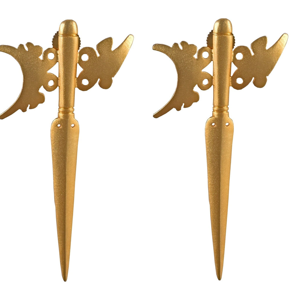 Gold Plated and Handcrafted Drop Down Studs Zaza By Somya - Fabilicious Fashion