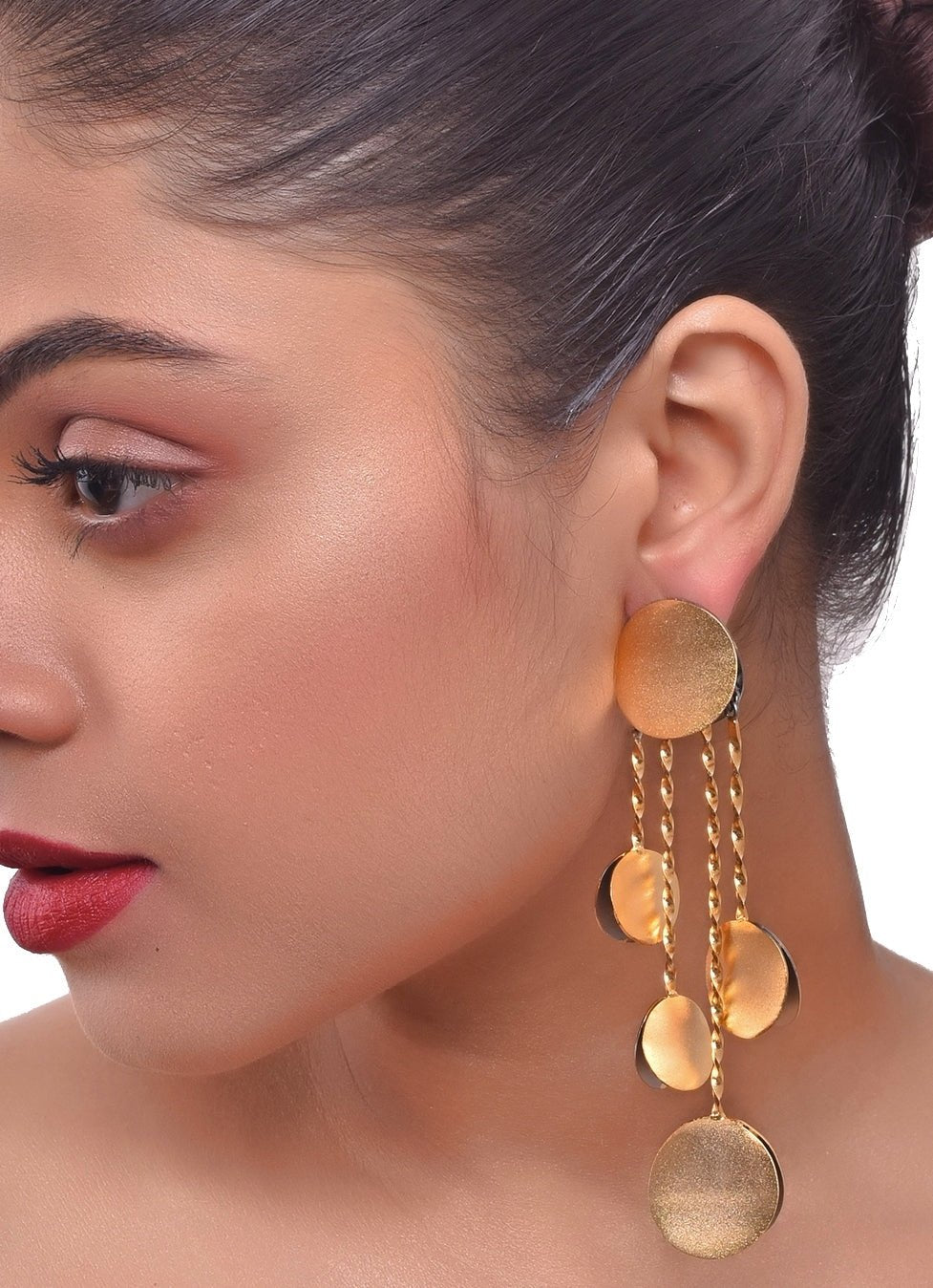 Gold Plated and Handcrafted Long Dangling Dual color Earrings Zaza By Somya - Fabilicious Fashion