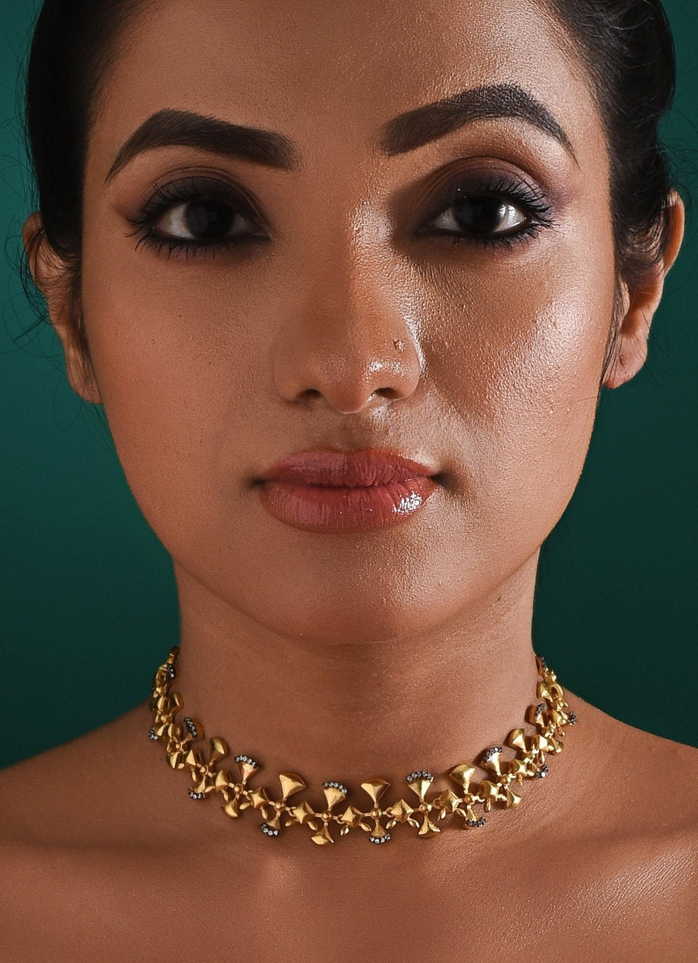 Gold Plated And Zircon Stone Choker Zaza By Somya - Fabilicious Fashion