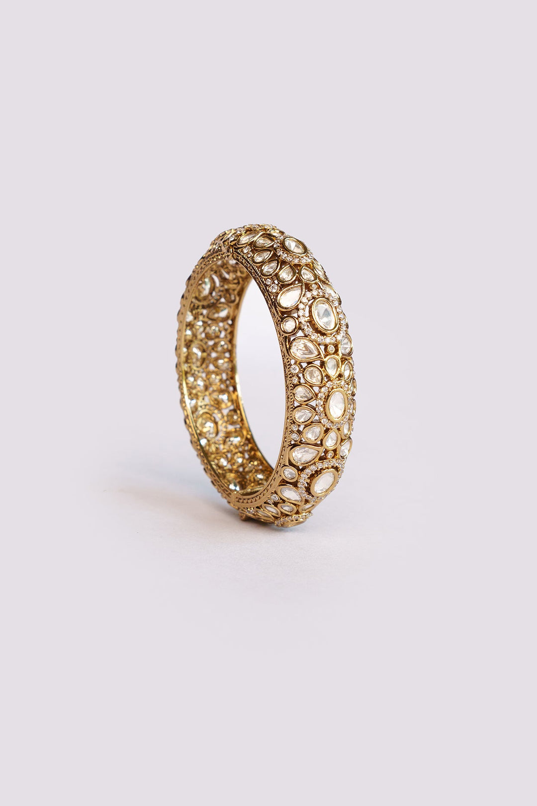 Gold Plated Antique Kundan Polki Kadas Zevar by Geeta - Fabilicious Fashion