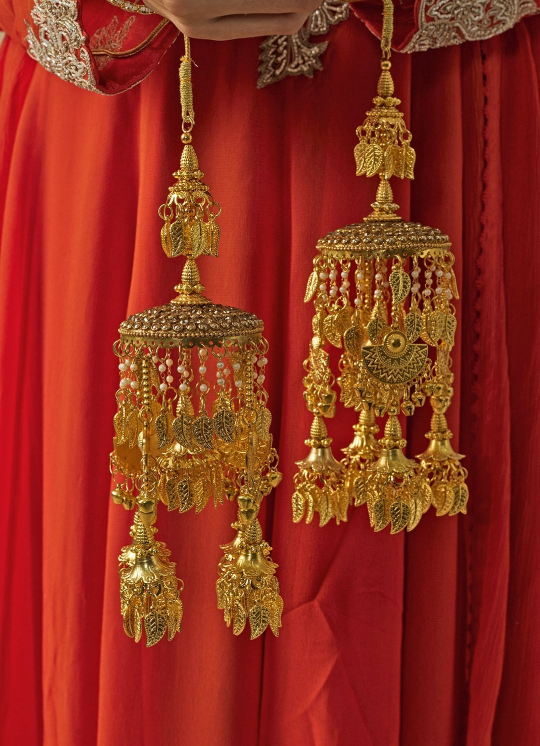 Gold Plated Bridal Floral Kaleeras Vivinia by Vidhi Mehra - Fabilicious Fashion