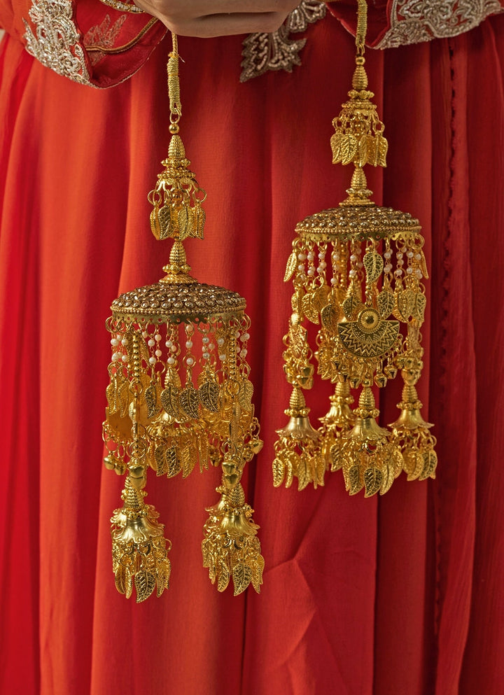 Gold Plated Bridal Floral Kaleeras Vivinia by Vidhi Mehra - Fabilicious Fashion