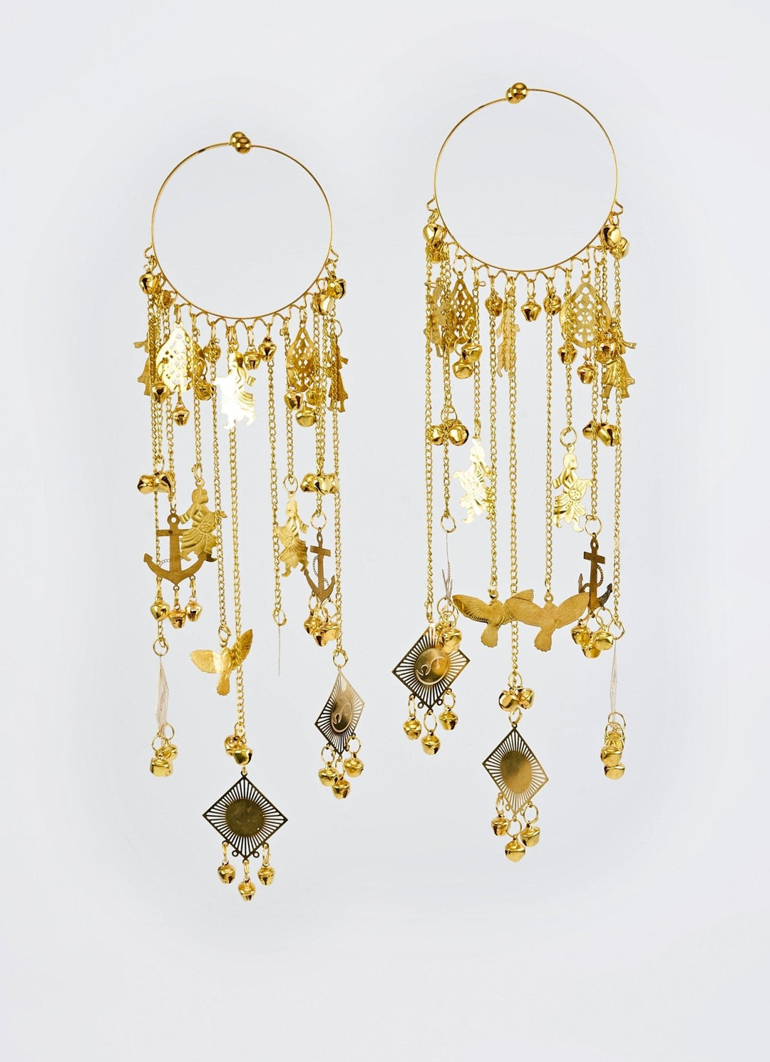 Gold Plated Bridal Kaleeras With Chain Hangings Vivinia by Vidhi Mehra - Fabilicious Fashion