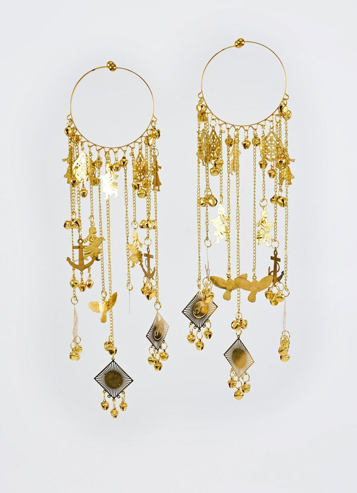 Gold Plated Bridal Kaleeras With Chain Hangings Vivinia by Vidhi Mehra - Fabilicious Fashion