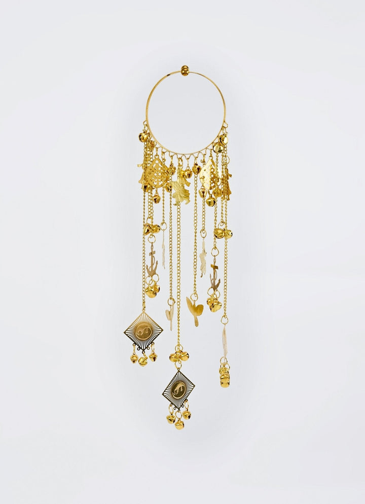 Gold Plated Bridal Kaleeras With Chain Hangings Vivinia by Vidhi Mehra - Fabilicious Fashion