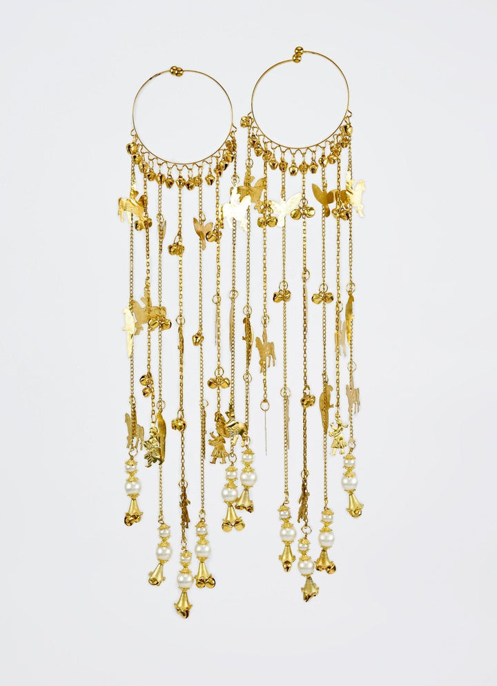 Gold Plated Bridal Kaleeras With Pearl Drop Vivinia by Vidhi Mehra - Fabilicious Fashion