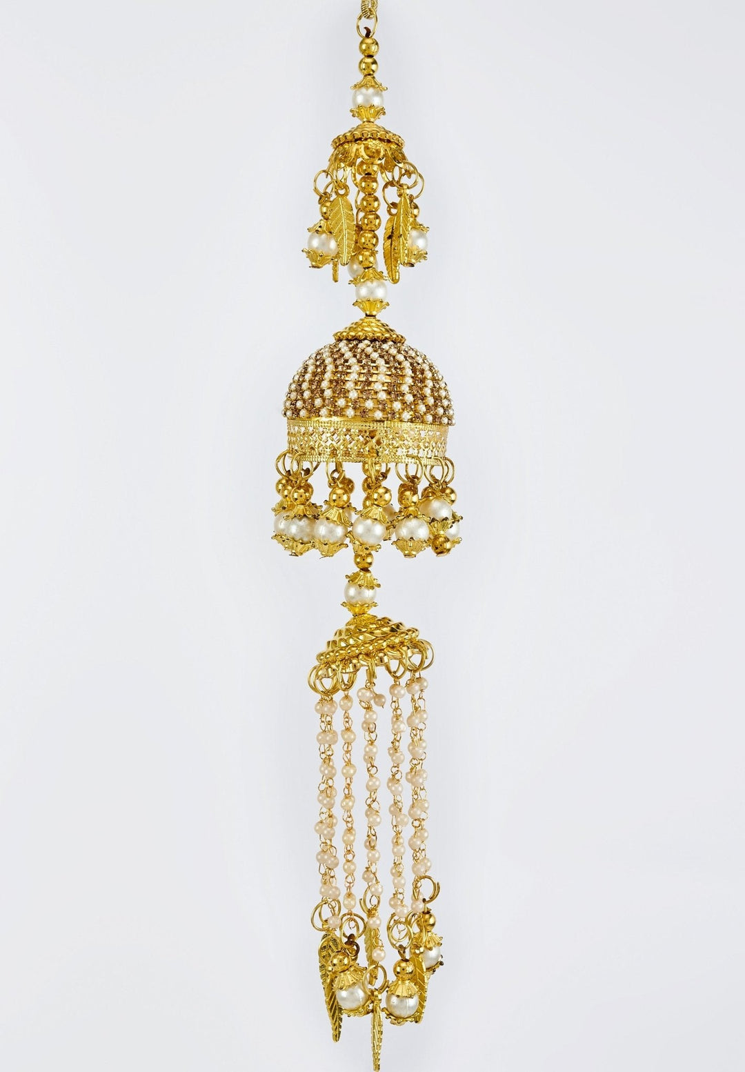 Gold Plated Bridal Kaleeras With Pearl Hangings Vivinia by Vidhi Mehra - Fabilicious Fashion