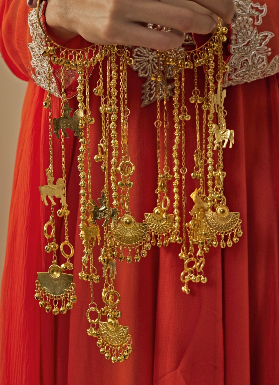Gold Plated Bridal Kaleeras Vivinia by Vidhi Mehra - Fabilicious Fashion