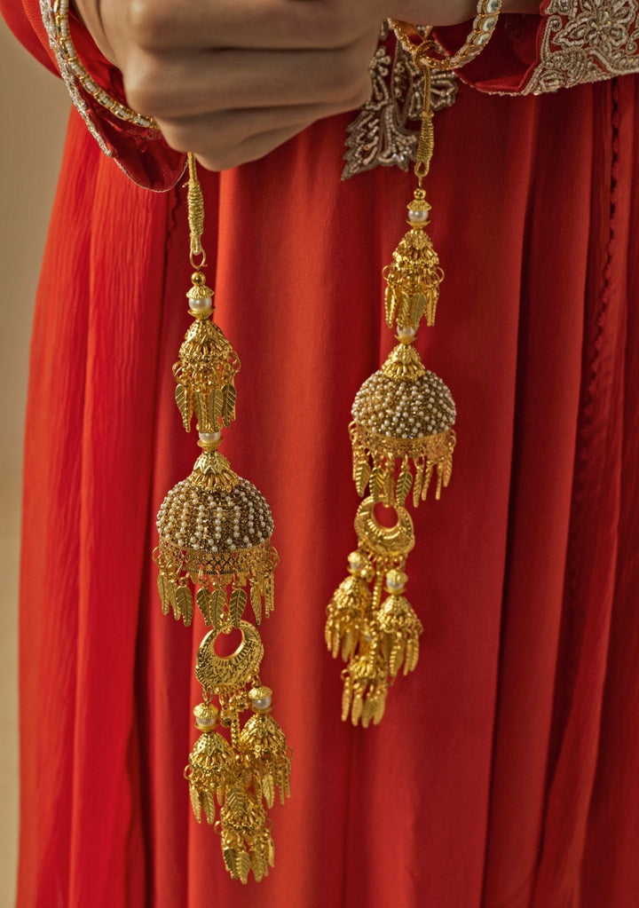 Gold Plated Bridal Kaleeras Vivinia by Vidhi Mehra - Fabilicious Fashion