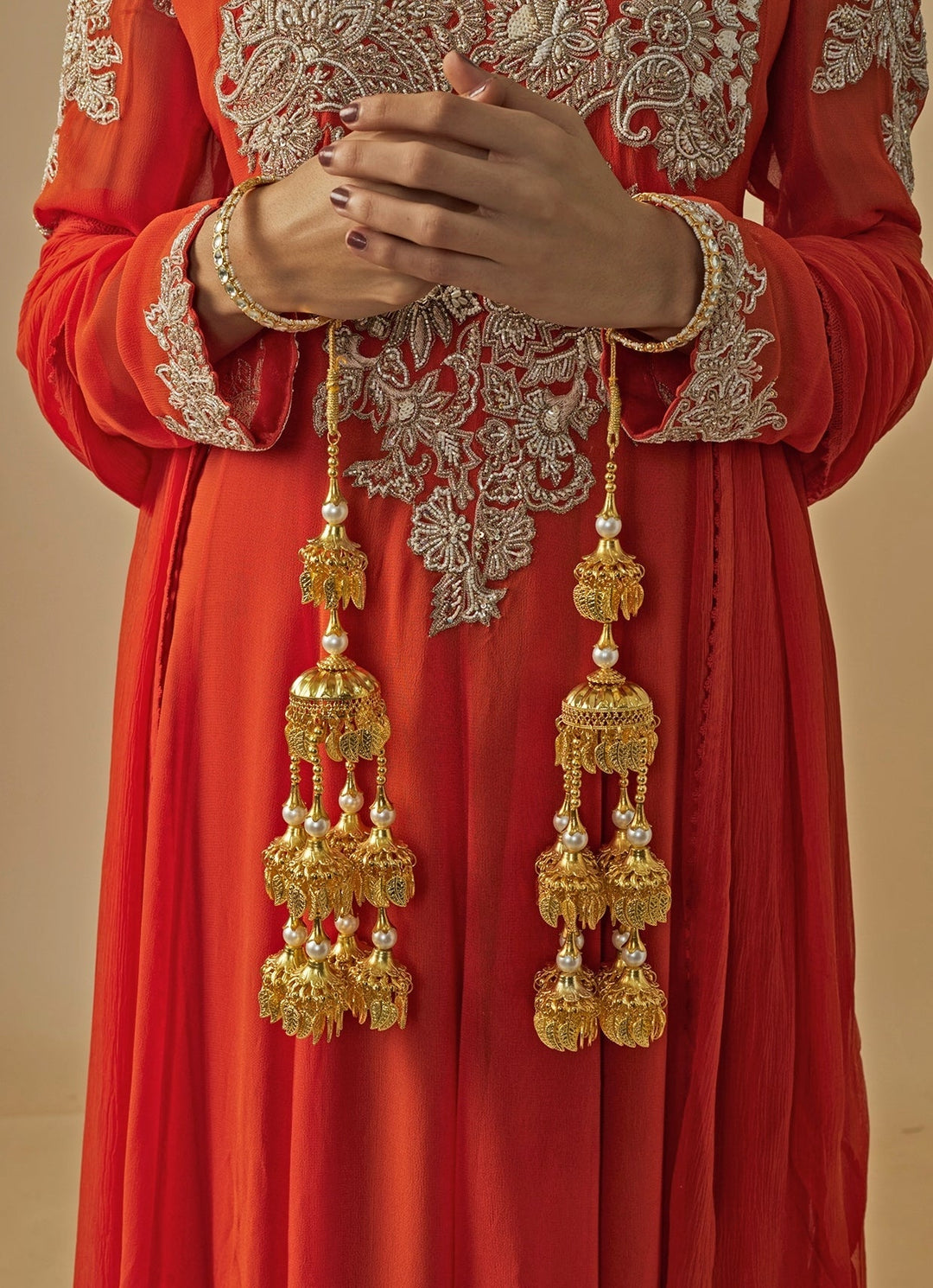 Gold Plated Bridal Kaleeras Vivinia by Vidhi Mehra - Fabilicious Fashion