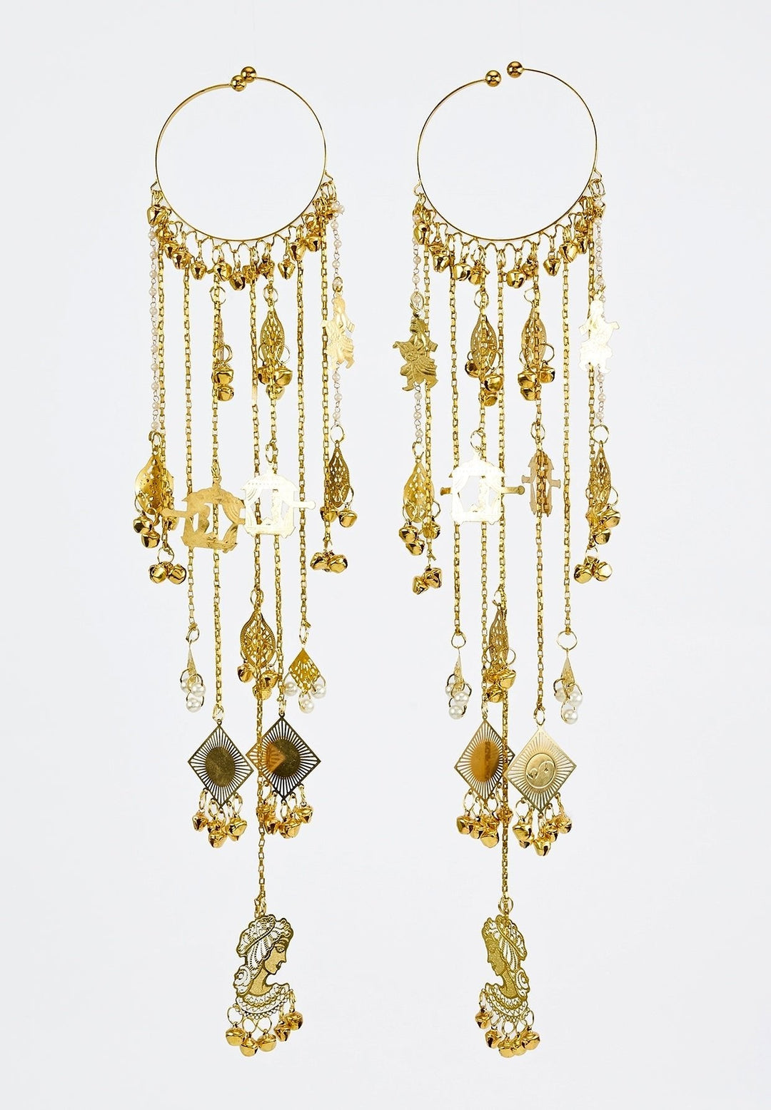 Gold Plated Bridal KaleerasWith Small Pearl Hangings Vivinia by Vidhi Mehra - Fabilicious Fashion