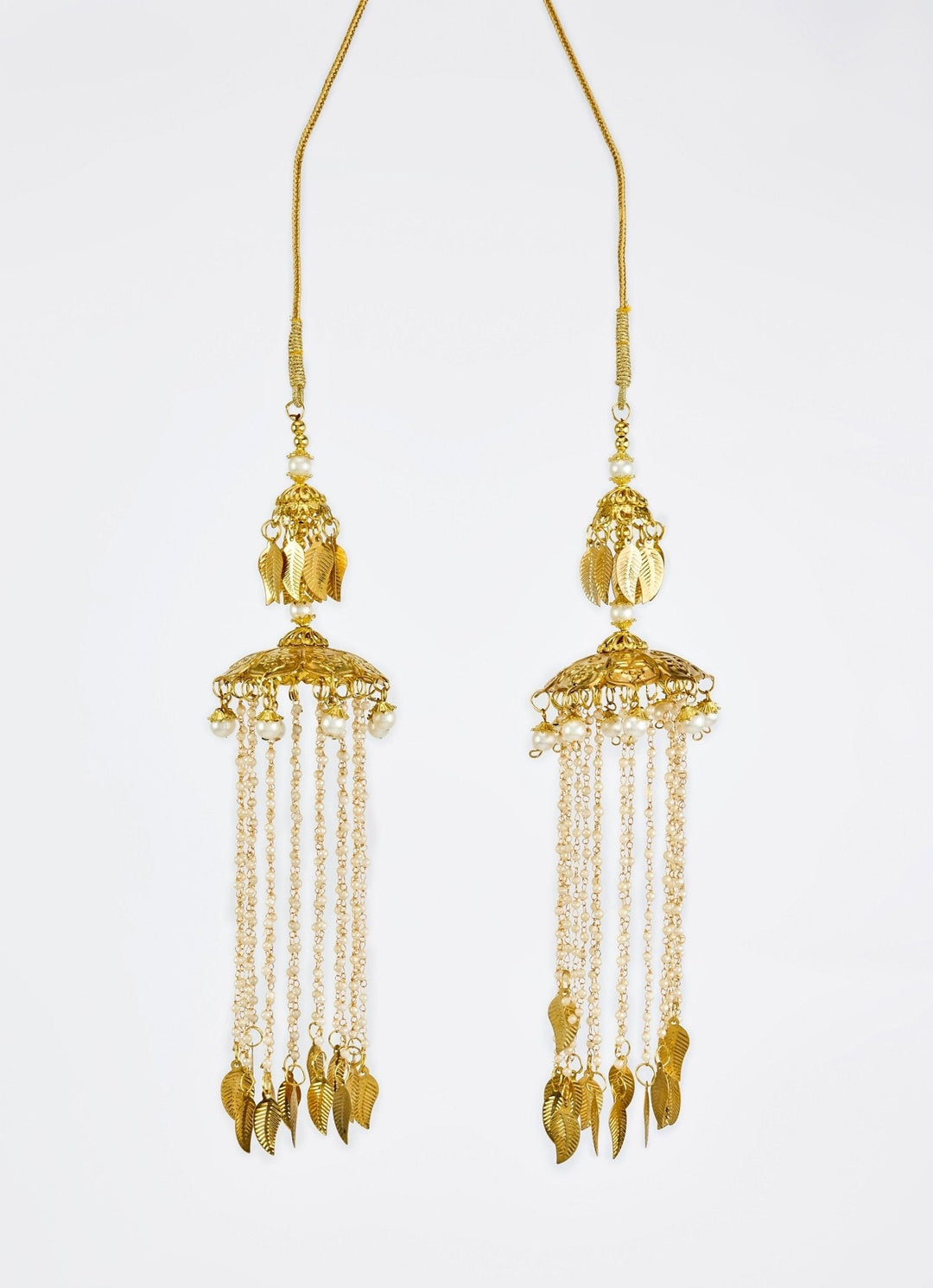 Gold Plated Bridal Leaf Kaleeras Vivinia by Vidhi Mehra - Fabilicious Fashion