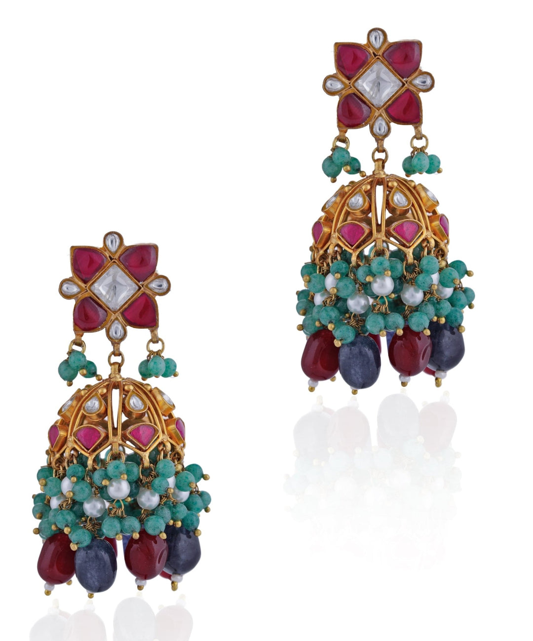 Gold Plated Bridal Necklace Set Riana by Shikha Jindal - Fabilicious Fashion