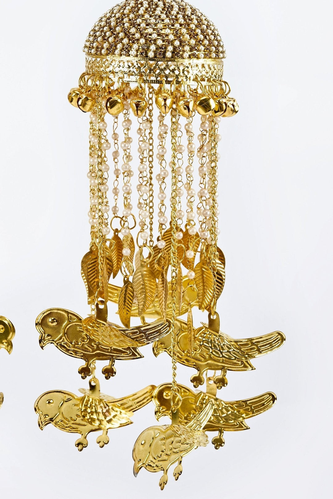 Gold Plated Bridal Pearl String Bird Kaleeras Vivinia by Vidhi Mehra - Fabilicious Fashion
