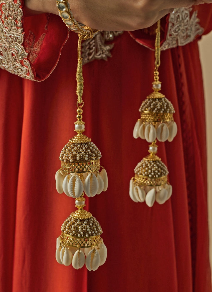Gold Plated Bridal Seashell Kaleeras Vivinia by Vidhi Mehra - Fabilicious Fashion