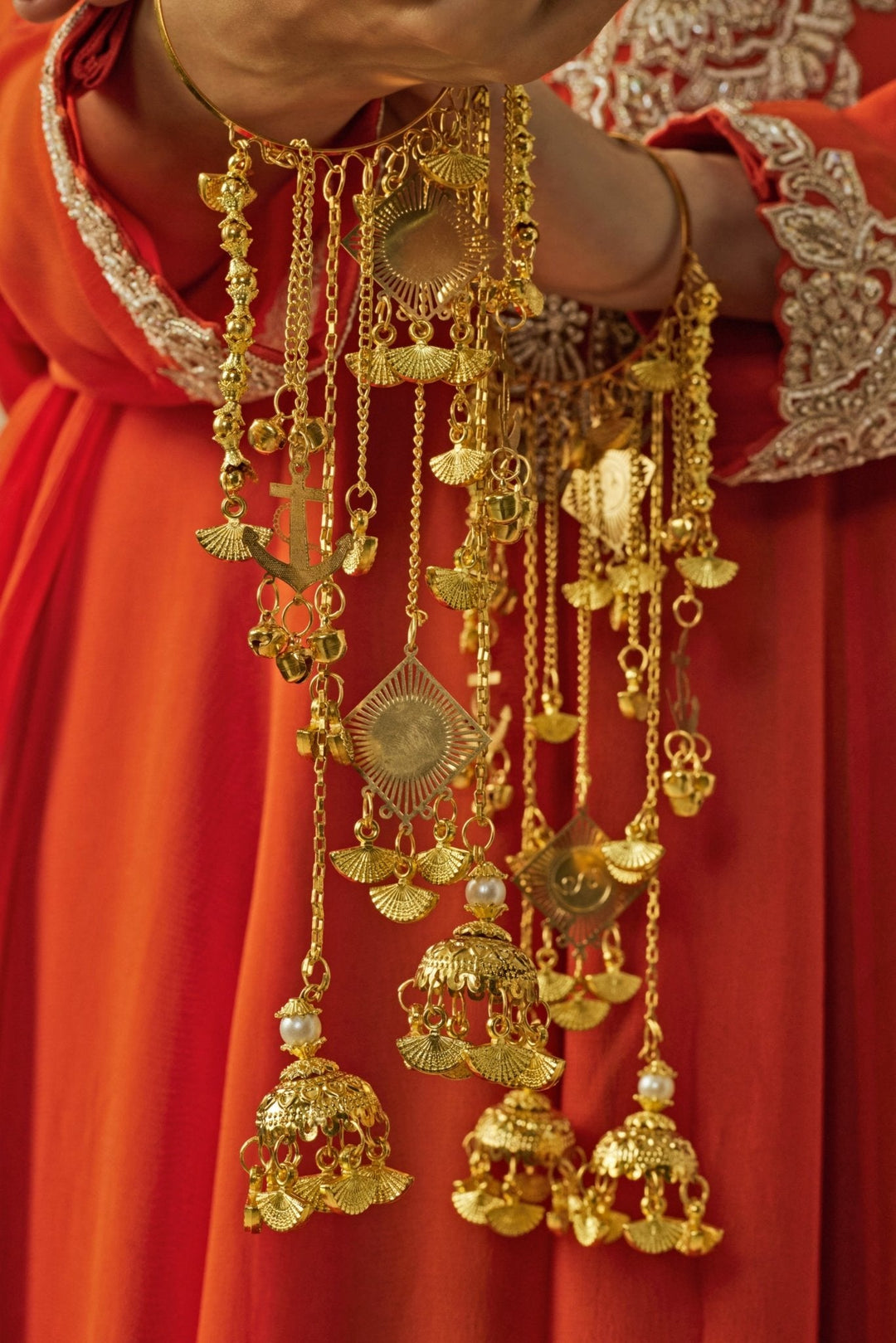 Gold Plated Bridal Sparkling Kaleeras Vivinia by Vidhi Mehra - Fabilicious Fashion