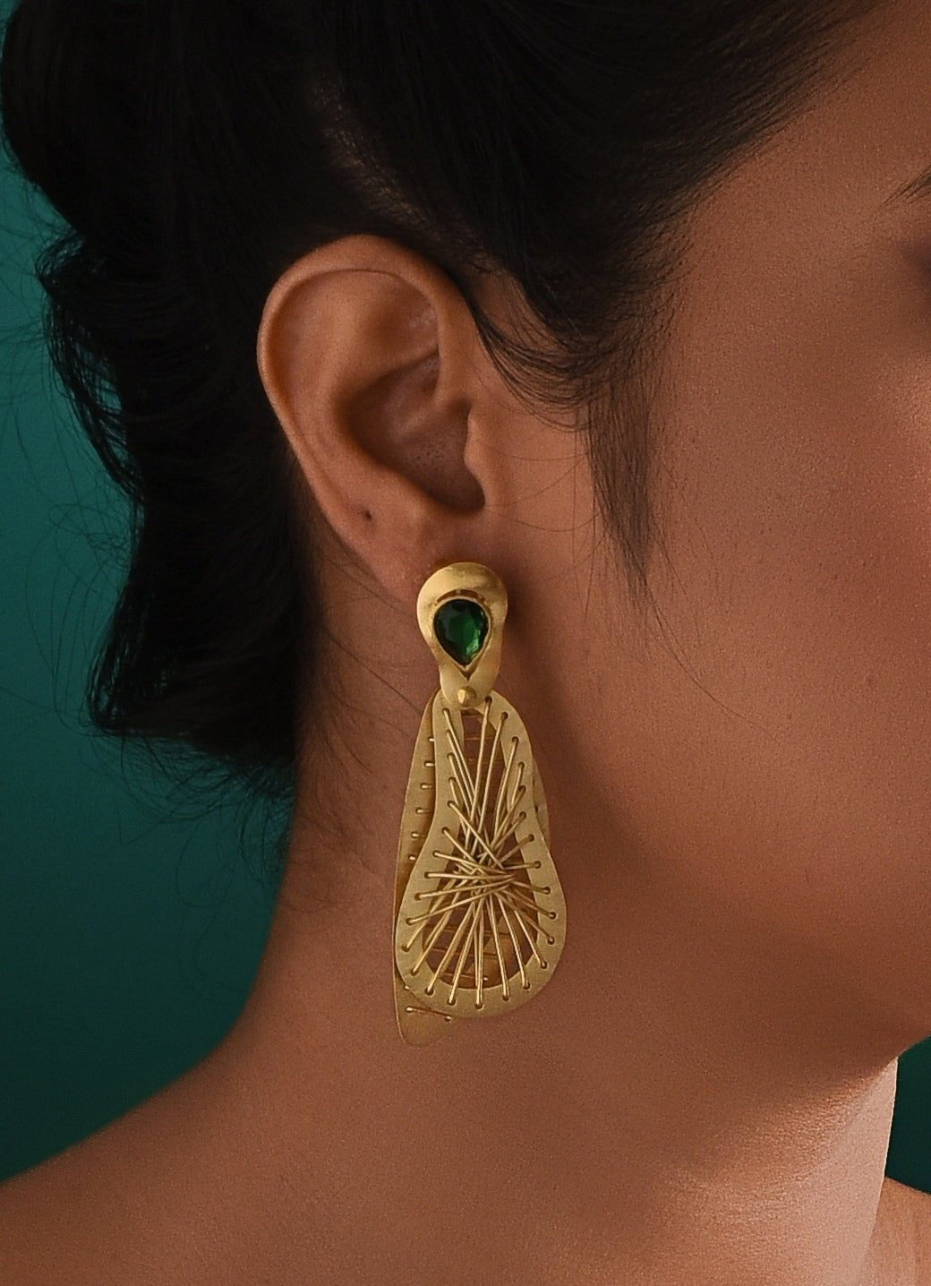 Gold Plated Contemporary Dangling Earrings Zaza By Somya - Fabilicious Fashion