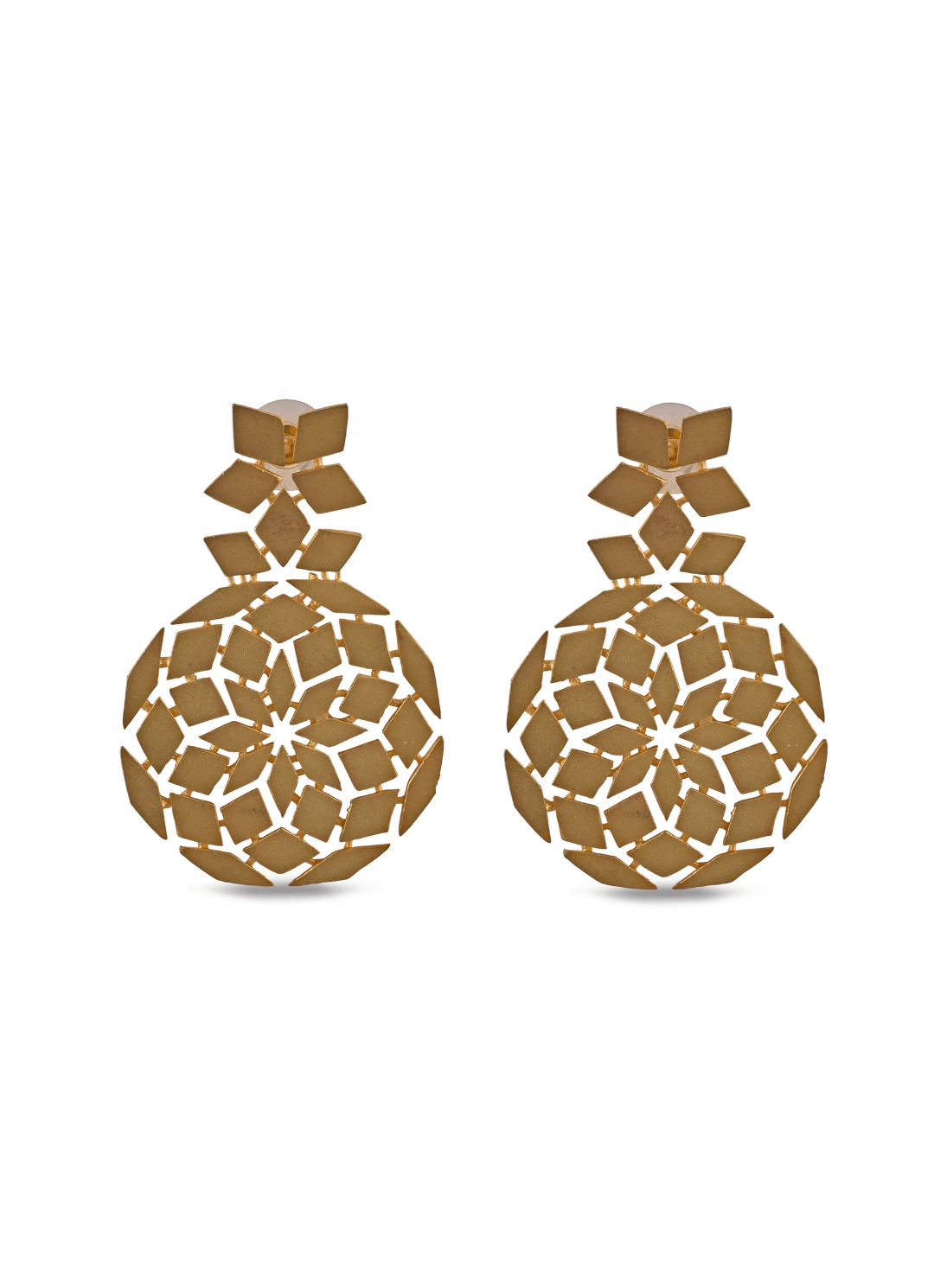 Gold Plated Contemporary Drop - down Earrings Zaza By Somya - Fabilicious Fashion