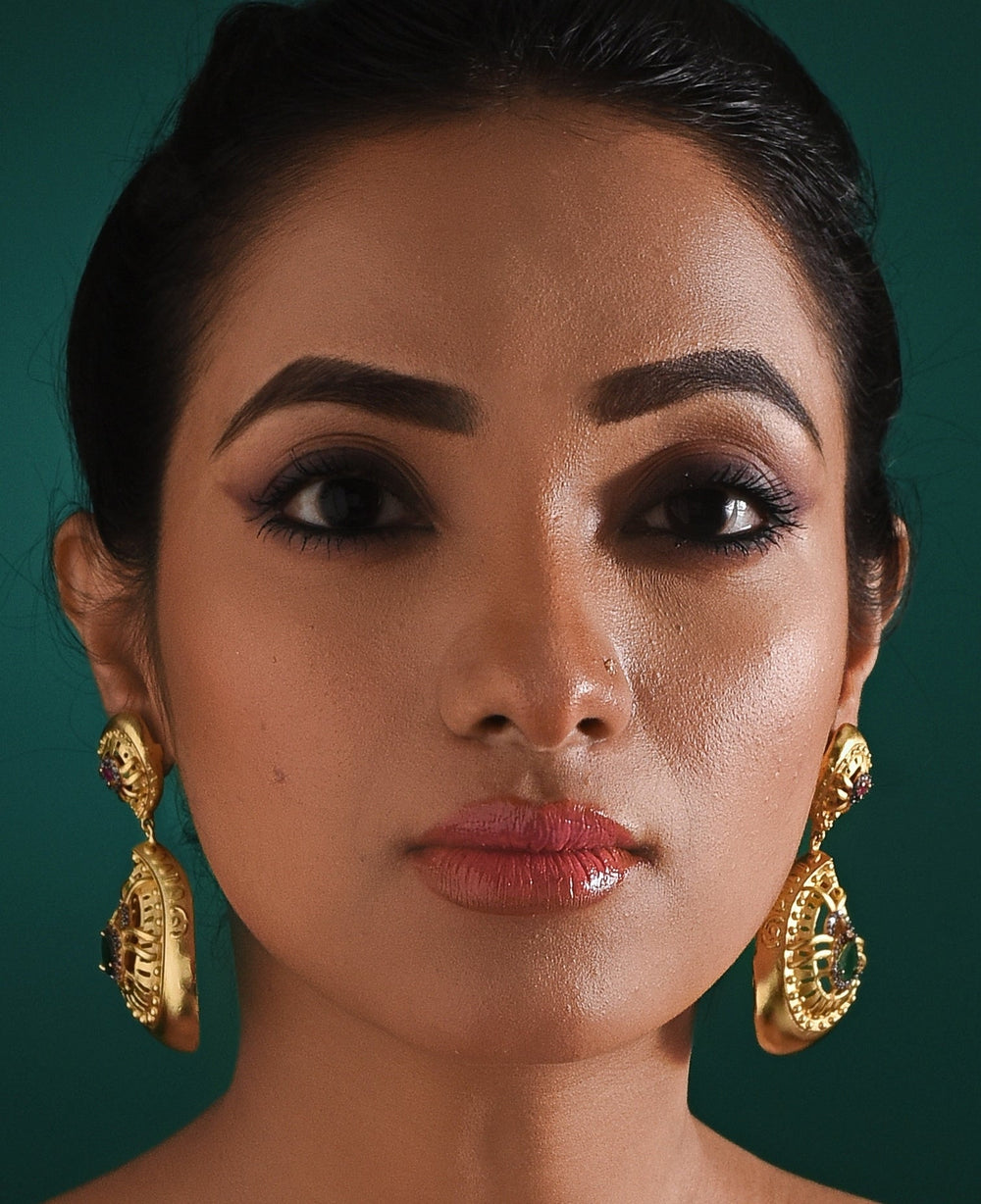 Gold Plated Drop Earrings Zaza By Somya - Fabilicious Fashion