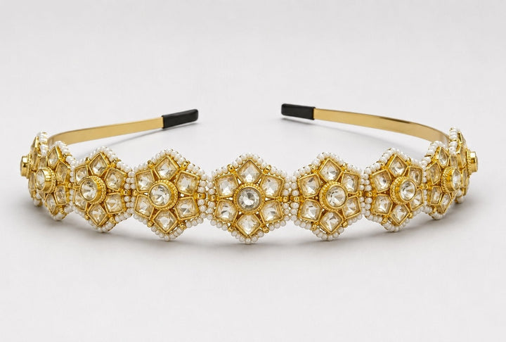 Vivinia By Vidhi Mehra Gold Plated Floral Polki HeadbandFabilicious Fashion