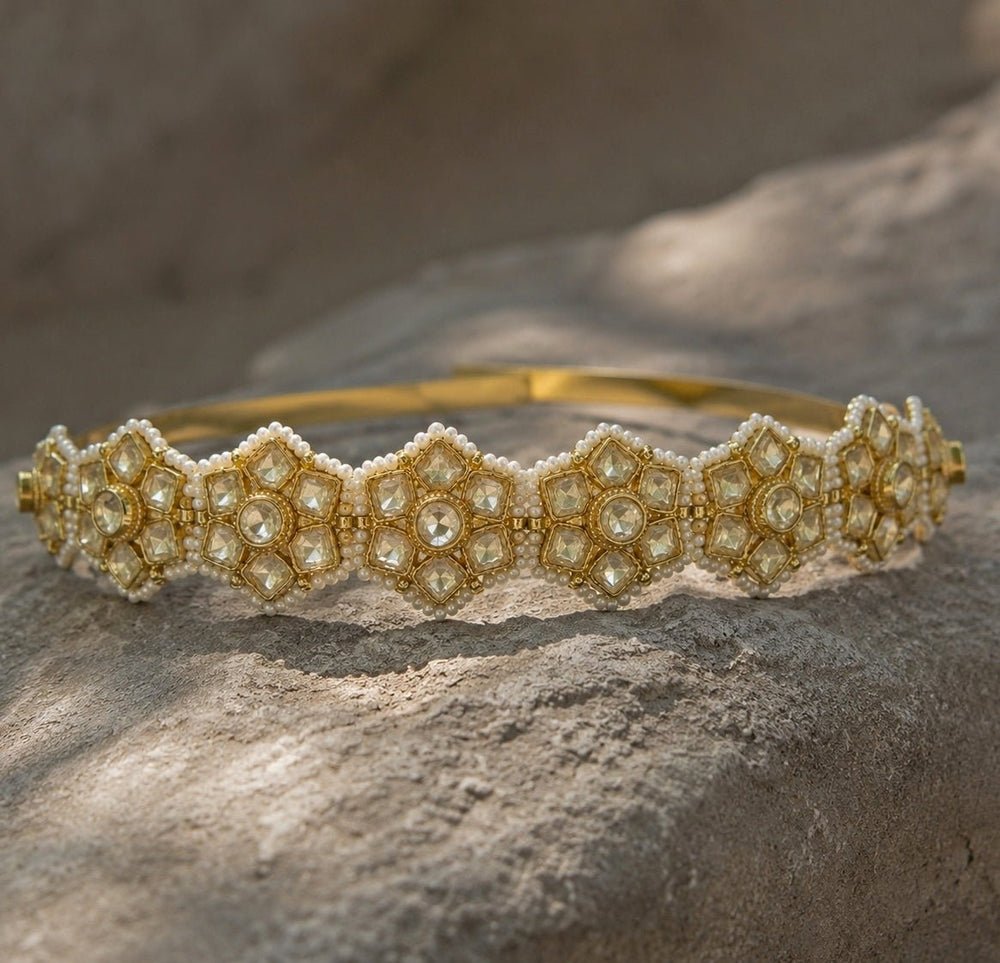 Vivinia By Vidhi Mehra Gold Plated Floral Polki HeadbandFabilicious Fashion