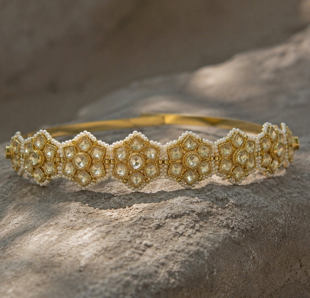 Vivinia By Vidhi Mehra Gold Plated Floral Polki HeadbandFabilicious Fashion
