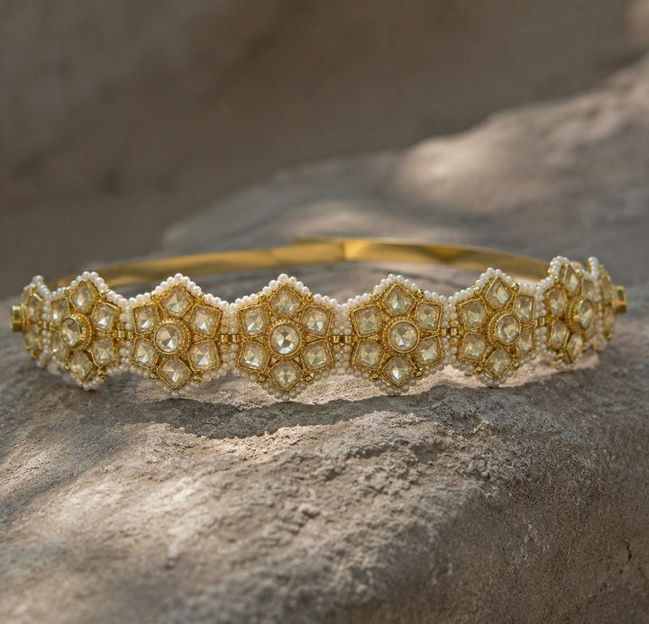Vivinia By Vidhi Mehra Gold Plated Floral Polki HeadbandFabilicious Fashion