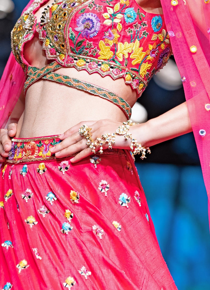 Gold Plated Green Beaded Haathphool Riana Jewellery - Fabilicious Fashion