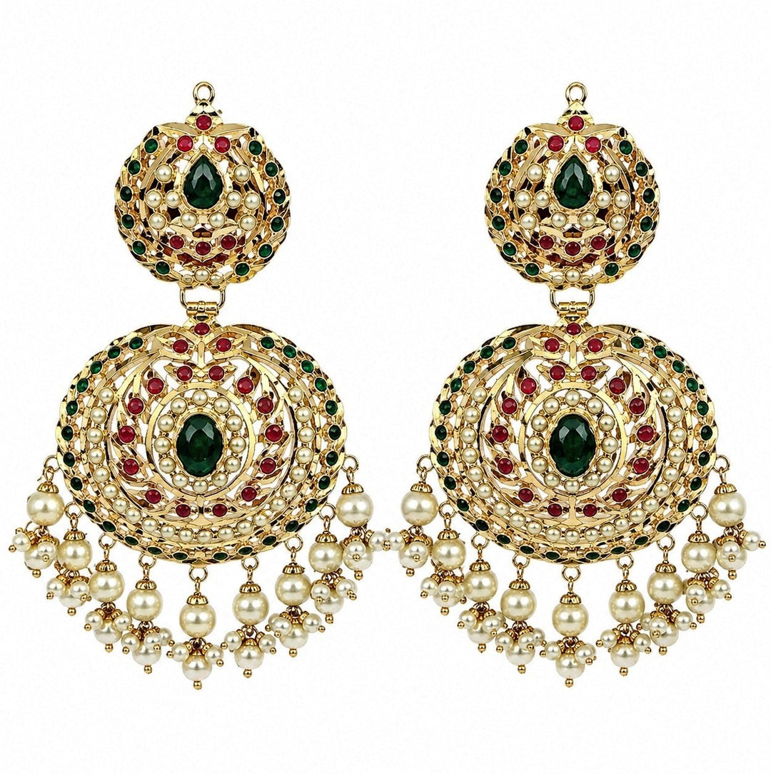 Vivinia By Vidhi Mehra Gold Plated Jadau Pearl Embellished EarringsFabilicious Fashion