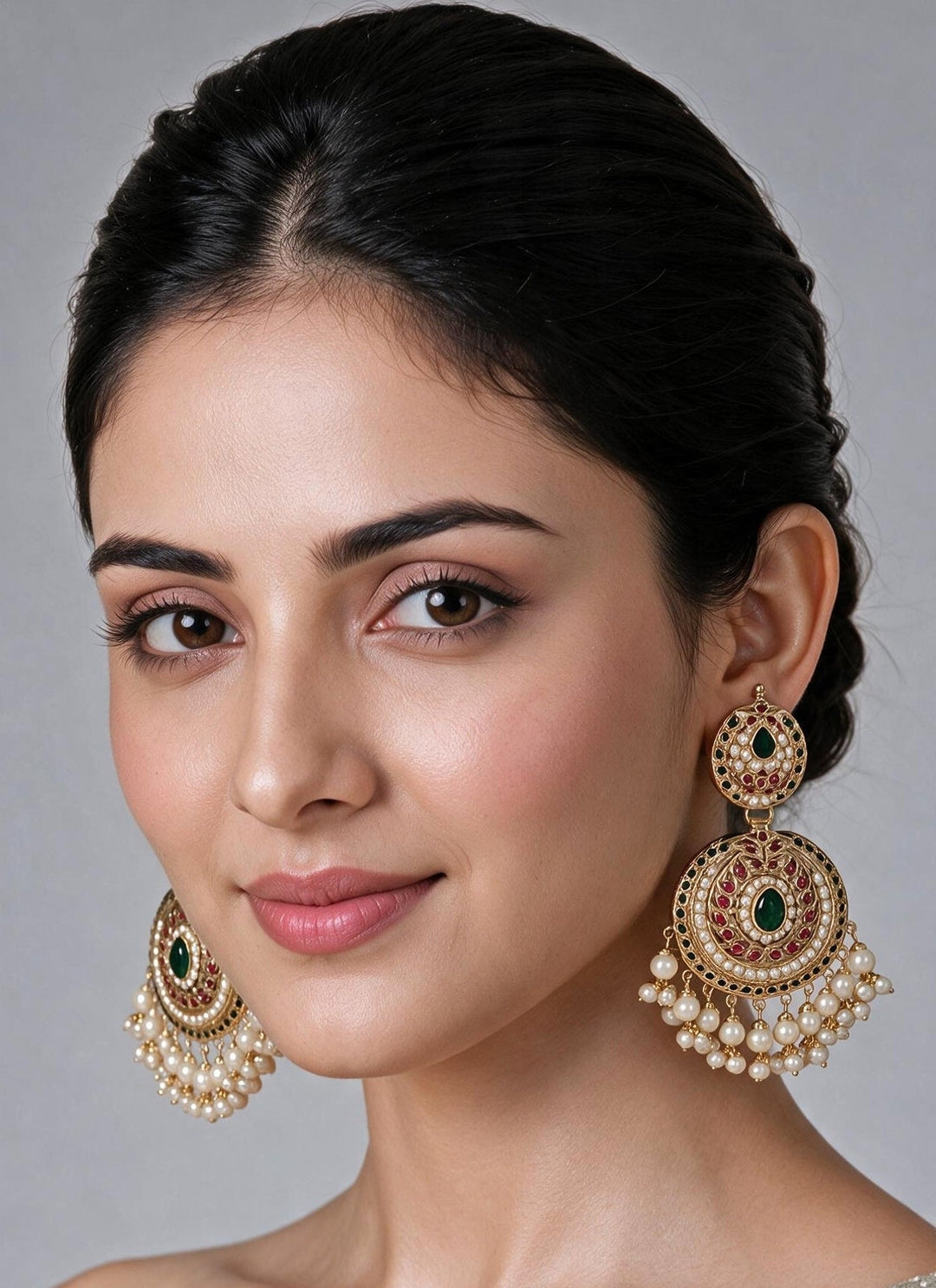 Vivinia By Vidhi Mehra Gold Plated Jadau Pearl Embellished EarringsFabilicious Fashion