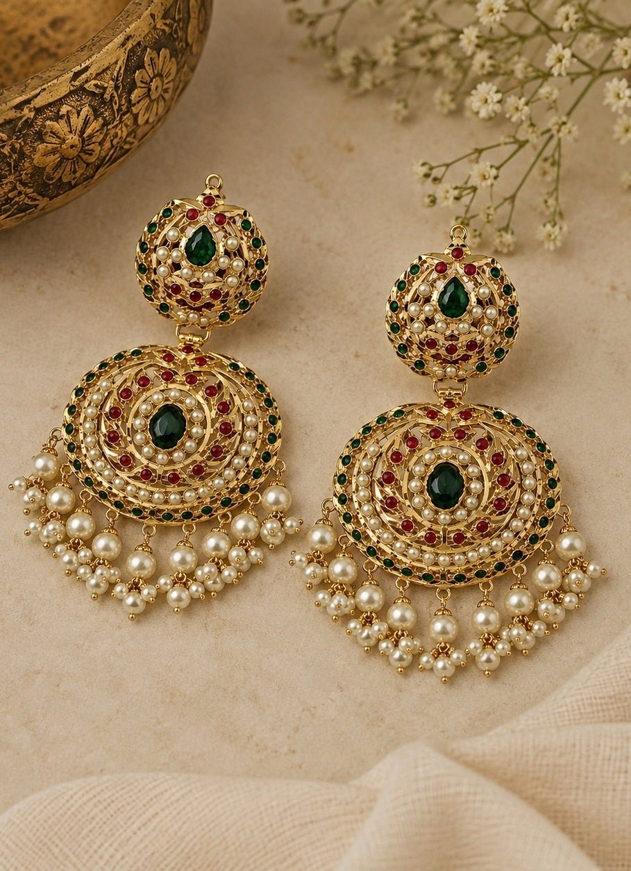 Vivinia By Vidhi Mehra Gold Plated Jadau Pearl Embellished EarringsFabilicious Fashion