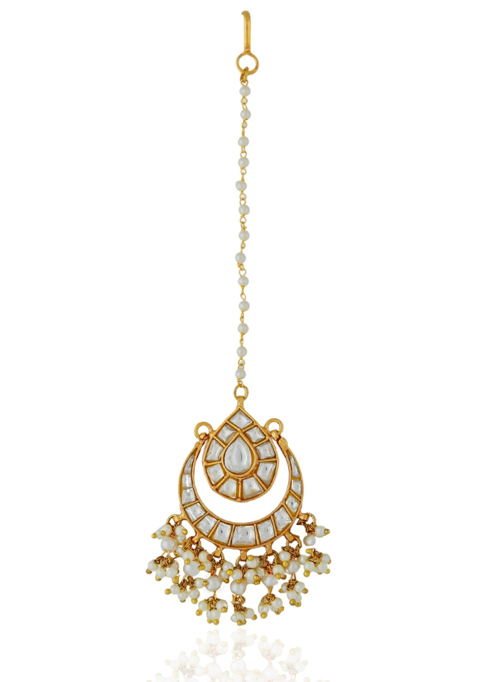 Gold - Plated Jadtar Maang Tikka Riana by Shikha Jindal - Fabilicious Fashion