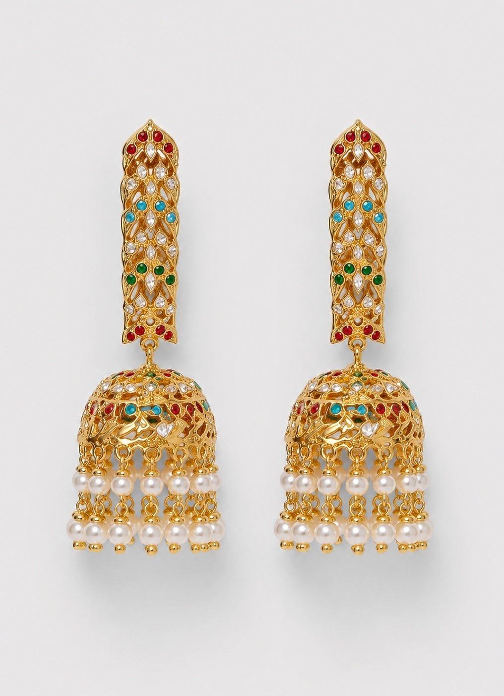 Vivinia By Vidhi Mehra Gold Plated Jhumka With Pearl FringeFabilicious Fashion