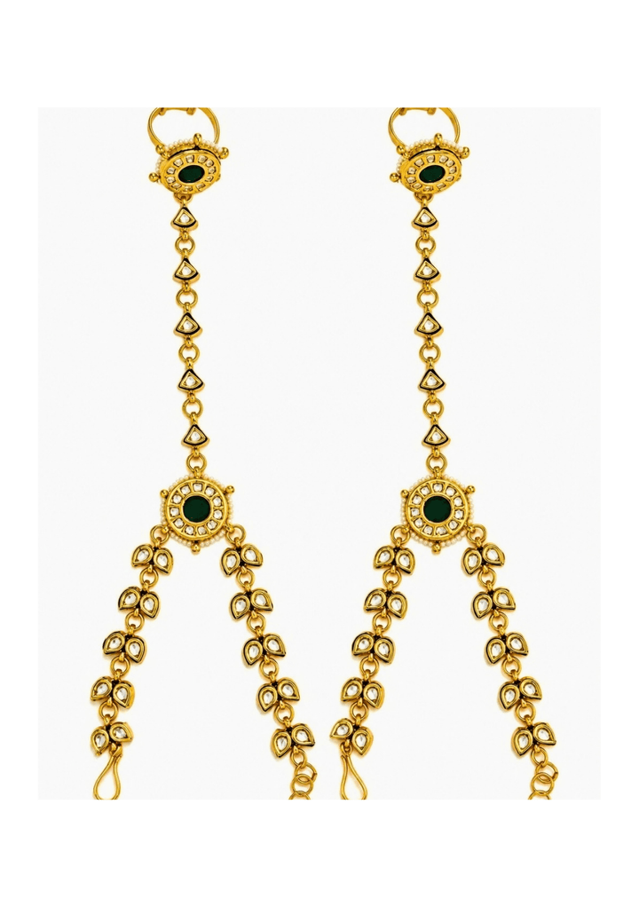 Vivinia By Vidhi Mehra Gold Plated Kundan And Pearl Chain Haath PhoolFabilicious Fashion